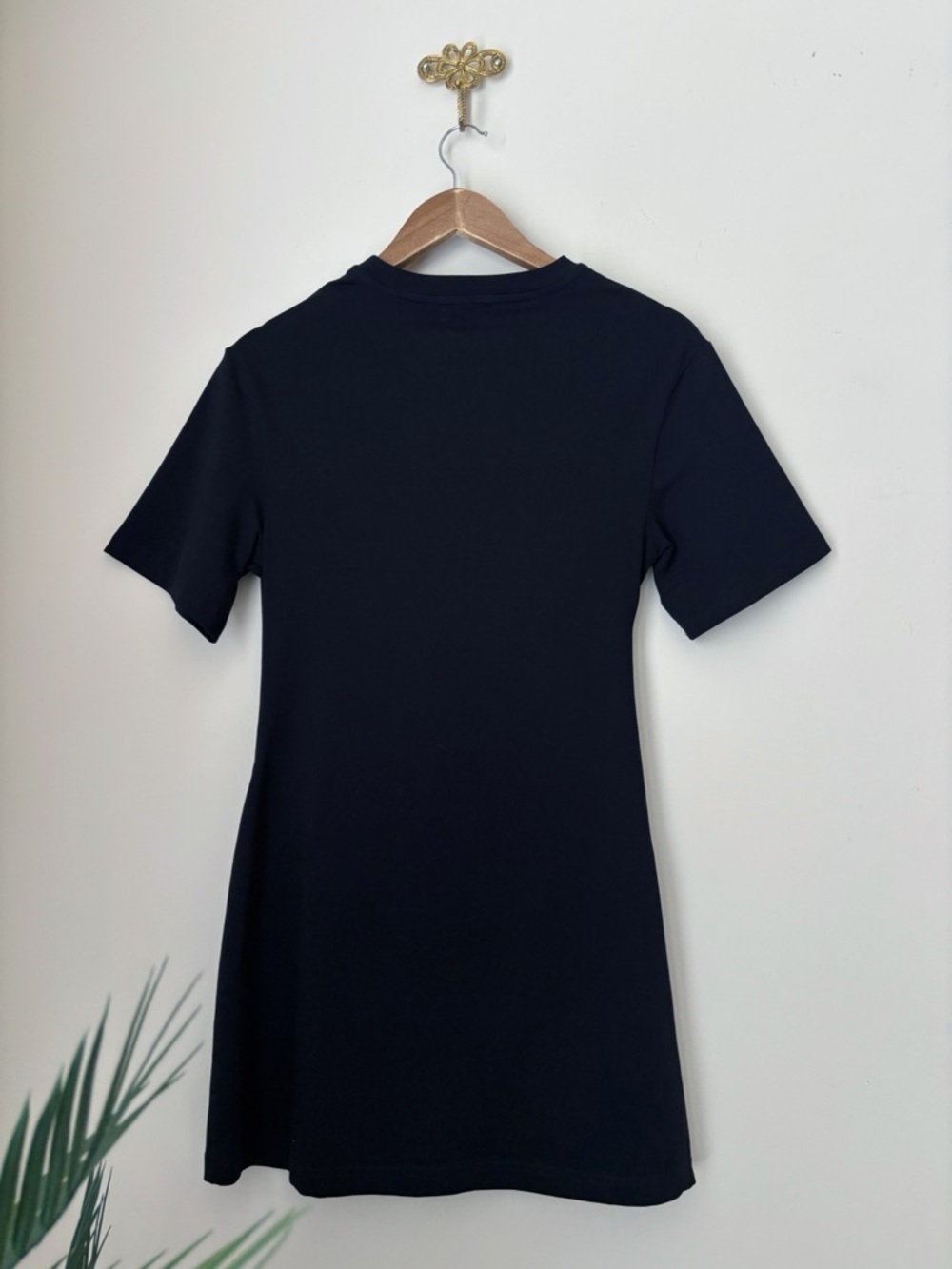 SIMKHAI Zeus Black Draped T-Shirt Dress Small Designer Minimalist - Picture 4 of 6